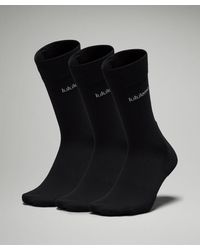 lululemon - Daily Stride Comfort Crew Socks 3 Pack - Color Black - Size L - Lyst