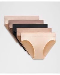 lululemon - – Underease Mid-Rise Bikini Underwear 5 Pack – /Khaki – Size Large - Lyst