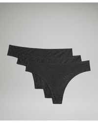 lululemon - Invisiwear Mid-rise Thong Underwear Performance Lace 3 Pack - Color Black - Size 2xl - Lyst