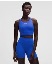 lululemon - – Energy High-Neck Longline Sports Bra Medium Support, B–D Cups Evolve Wordmark – – Size Large - Lyst