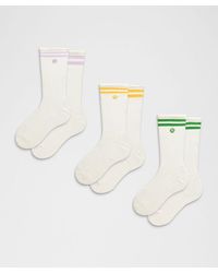 lululemon - – Daily Essential Crew Socks 3 Pack Stripe – – Size Large - Lyst