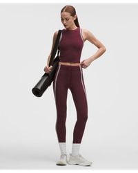 lululemon - – Groove High-Rise Tight Leggings Stripe Trim – 25" – Color Burgundy/ – Size 4 - Lyst