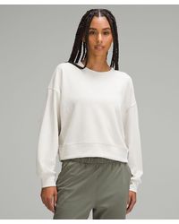lululemon - Softstreme Perfectly Oversized Cropped Crew Sweatshirt - Color White - Size 0 - Lyst
