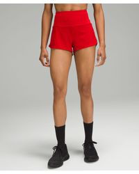 lululemon - Speed Up High-rise Lined Shorts - 2.5" - Color Dark Red/neon/red - Size 10 - Lyst
