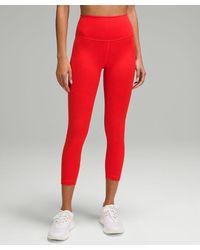 lululemon - Wunder Train High-rise Crop Leggings - 23" - Color Red/bright Red - Size 0 - Lyst
