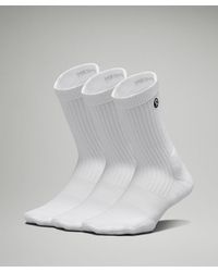 lululemon - Daily Stride Ribbed Comfort Crew Socks 3 Pack - Color White - Size M - Lyst