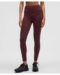 lululemon - – Fast And Free High-Rise Thermal Tight Leggings 5 Pocket – 28" – Color Burgundy/ – Size 4 - Lyst