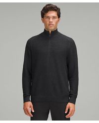lululemon - Textured Knit Half-zip Sweater - Color Black/grey - Size L - Lyst