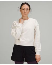 lululemon - Softstreme Perfectly Oversized Cropped Crew Sweatshirt - Color White - Size 0 - Lyst