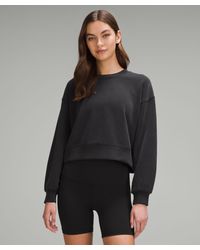 lululemon - Softstreme Perfectly Oversized Cropped Crew Sweatshirt - Color Black - Size 10 - Lyst