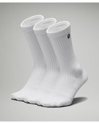 lululemon - Daily Stride Ribbed Comfort Crew Socks 3 Pack - Color White - Size L - Lyst