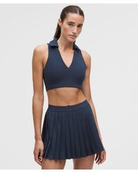 lululemon - – Collared Longline Ribbed Tennis Sports Bra Medium Support, B/C Cup – – Size 16 - Lyst