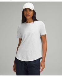 lululemon - Love Curved-hem Crewneck T-shirt - Color Light Grey/grey - Size 20 - Lyst