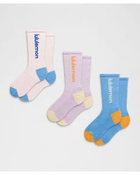 lululemon - – Daily Essential Crew Socks Wordmark 3 Pack – – Size Medium - Lyst