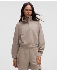 lululemon - – Scuba Cropped Funnel-Neck Half Zip Sweatshirt Waffle – – - Lyst