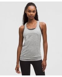 lululemon - Swiftly Tech Racerback Tank Top 2.0 - Color White/grey - Size 12 - Lyst