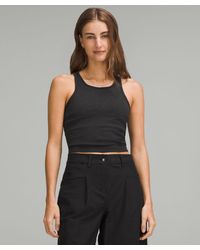lululemon - Ebb To Street Cropped Racerback Tank Top - Color Black - Size 10 - Lyst
