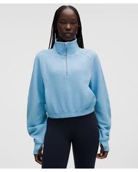 lululemon - – Scuba Cropped Funnel-Neck Half Zip Sweatshirt Waffle – – Size Large - Lyst