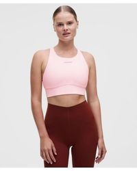 lululemon - – Energy High-Neck Longline Sports Bra Medium Support, B–D Cups Evolve Wordmark – – Size Large - Lyst