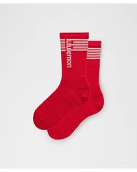 lululemon - – Power Stride Crew Socks Stripe – /Neon – - Lyst