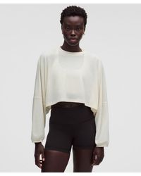 lululemon - – Easyset Relaxed-Fit Cropped Long-Sleeve Shirt Wordmark – – Size Large - Lyst