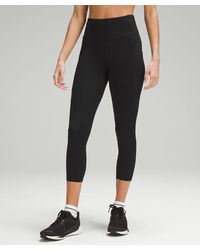 lululemon - Fast And Free High-rise Crop Pants Pockets - 23" - Color Black - Size 0 - Lyst