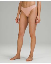 lululemon - Invisiwear Mid-rise Thong Underwear - Color Pink - Size L - Lyst