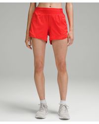 lululemon - Hotty Hot High-rise Lined Shorts - 4" - Color Red/bright Red - Size 0 - Lyst