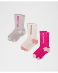 lululemon - – Daily Essential Crew Socks Wordmark 3 Pack – – Size Large - Lyst