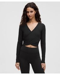 lululemon - – Nulu Ribbed Wrap-Front Long-Sleeve Shirt Heart – – Size Medium - Lyst
