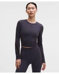 lululemon - – Wunder Train Cropped Long-Sleeve Shirt Flocked – – Size 4 - Lyst