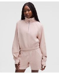 lululemon - – Scuba Cropped Funnel-Neck Half Zip Sweatshirt Waffle – – - Lyst