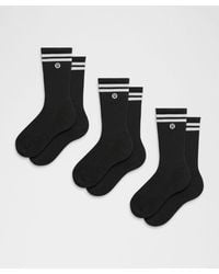 lululemon - – Daily Essential Crew Socks 3 Pack Stripe – – Size Large - Lyst