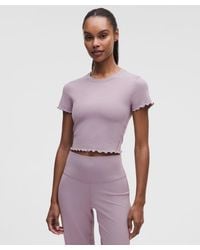 lululemon - – Align Lettuce-Hem Baby Tee – /Pastel – Size 4 - Lyst