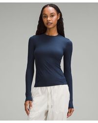 lululemon - – Wundermost Ultra-Soft Nulu Crewneck Long-Sleeve Shirt – – Size Large - Lyst