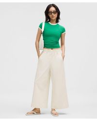 lululemon - Stretch Woven Ruffle-Waist Wide-Leg Cropped Pant - Lyst