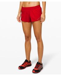 lululemon - Hotty Hot Low-rise Lined Shorts - 2.5" - Color Dark Red/neon/red - Size 10 - Lyst