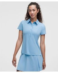 lululemon - – Quick-Dry Short-Sleeve Polo Shirt Straight Hem Logo – – Size 4 - Lyst