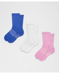 lululemon - – Power Stride Crew Socks 3 Pack – – Size Large - Lyst