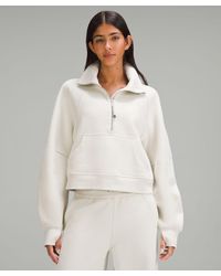 lululemon - Scuba Oversized Funnel-neck Half Zip Sweatshirt - Color White - Size Xl/2xl - Lyst