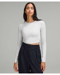 lululemon - Hold Tight Straight-Hem Cropped Long-Sleeve Shirt - Lyst