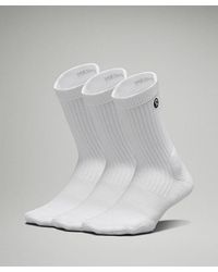 lululemon - – 'Daily Stride Ribbed Comfort Crew Socks 3 Pack – – - Lyst