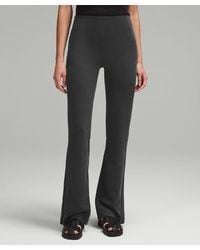 lululemon - Brushed Softstreme Ribbed Zip Flared Pants - 32.5" - Color Black - Size 0 - Lyst