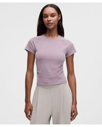 lululemon - – Micro-Rib Drapey Softstreme Baby Tee – /Pastel – Size Large - Lyst