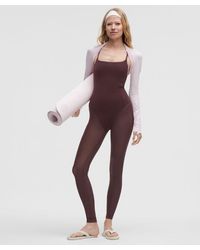 lululemon - Nulu Mesh-Leg Bodysuit 28" - Lyst