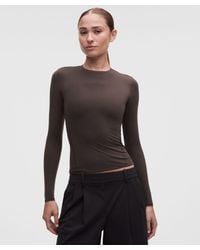 lululemon - – Wundermost Ultra-Soft Nulu Crewneck Long-Sleeve Shirt – – Size Large - Lyst
