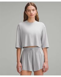 lululemon - Modal Relaxed-fit Cropped Short-sleeve Shirt - Lyst