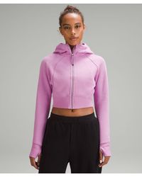 lululemon - Scuba Full-zip Cropped Hoodie - Color Pink - Size 10 - Lyst