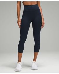 lululemon - Fast And Free High-rise Crop Pants Pockets - 23" - Color Blue - Size 0 - Lyst