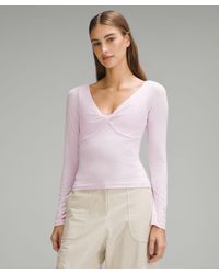 lululemon - Modal-silk Blend V-neck Long-sleeve Shirt - Lyst